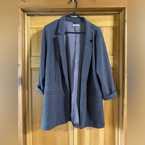 Maurice’s purple and black houndstooth long blazer XXL